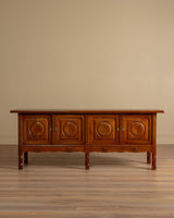 Danish Oak 78" Sideboard w/ Circle Motifs by Henning Kjaernulf, 1970's - Lone Fox
