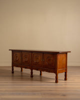 Danish Oak 78" Sideboard w/ Circle Motifs by Henning Kjaernulf, 1970's - Lone Fox