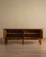 Danish Oak 78" Sideboard w/ Circle Motifs by Henning Kjaernulf, 1970's - Lone Fox