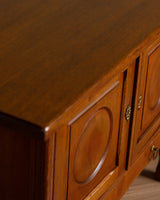 Danish Oak 78" Sideboard w/ Circle Motifs by Henning Kjaernulf, 1970's - Lone Fox