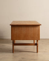 Danish Oak Executive Desk w/ Frontal Bookcase, 1970's - Lone Fox