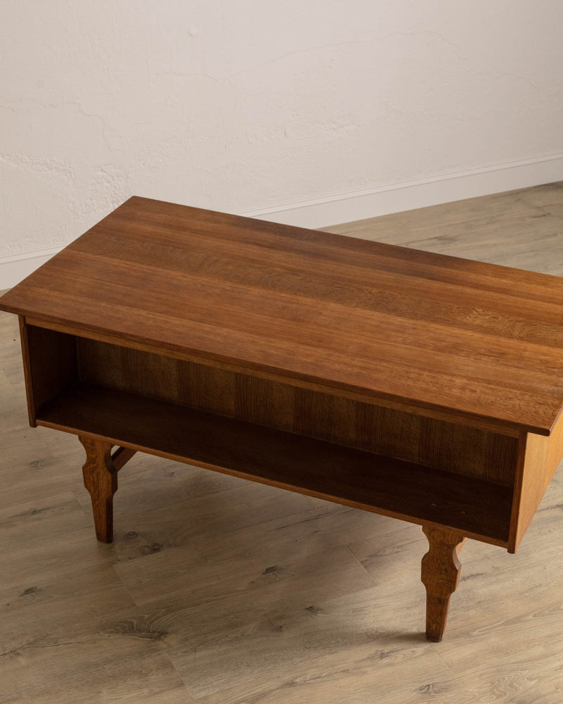 Danish Oak Executive Desk w/ Frontal Bookcase, 1970's - Lone Fox