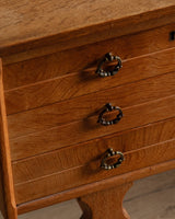 Danish Oak Executive Desk w/ Frontal Bookcase, 1970's - Lone Fox