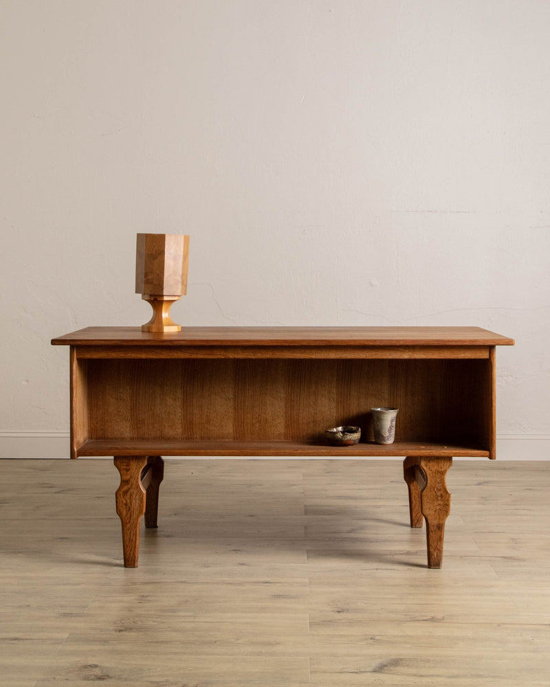 Danish Oak Executive Desk w/ Frontal Bookcase, 1970's - Lone Fox