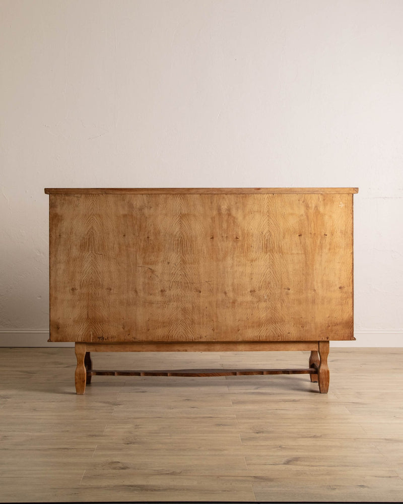 Danish Oak Sideboard w/ Carved Sliding Doors, 1970's - Lone Fox