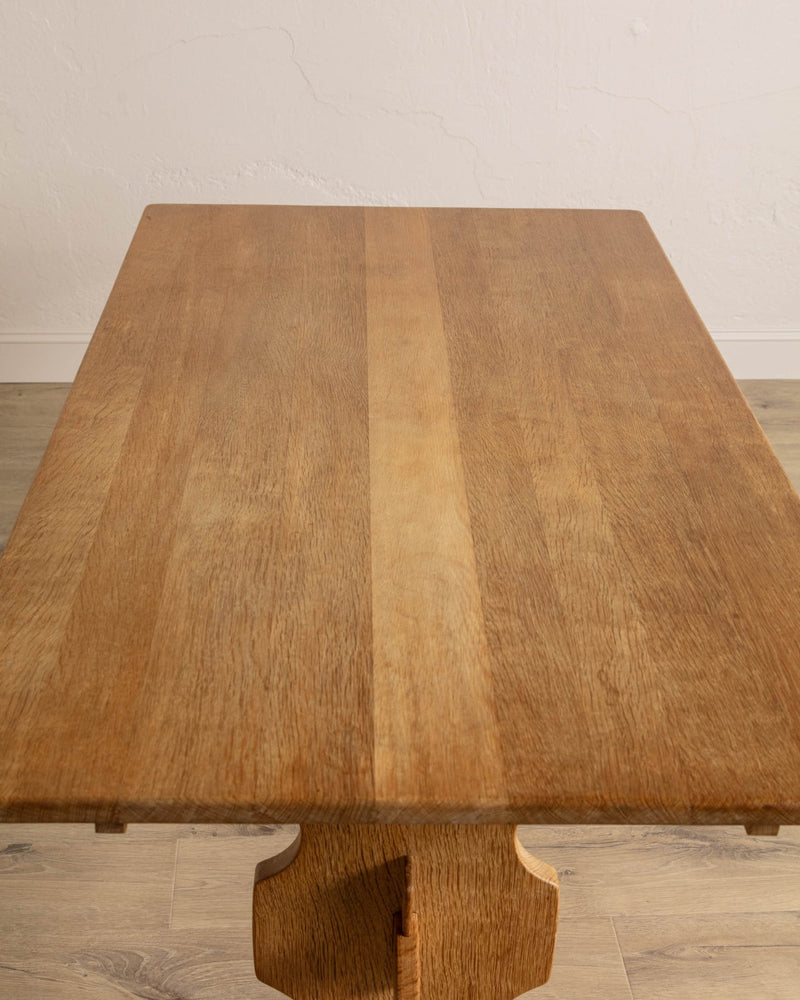 Danish Oak Trestle Dining Table, 1970's - Lone Fox