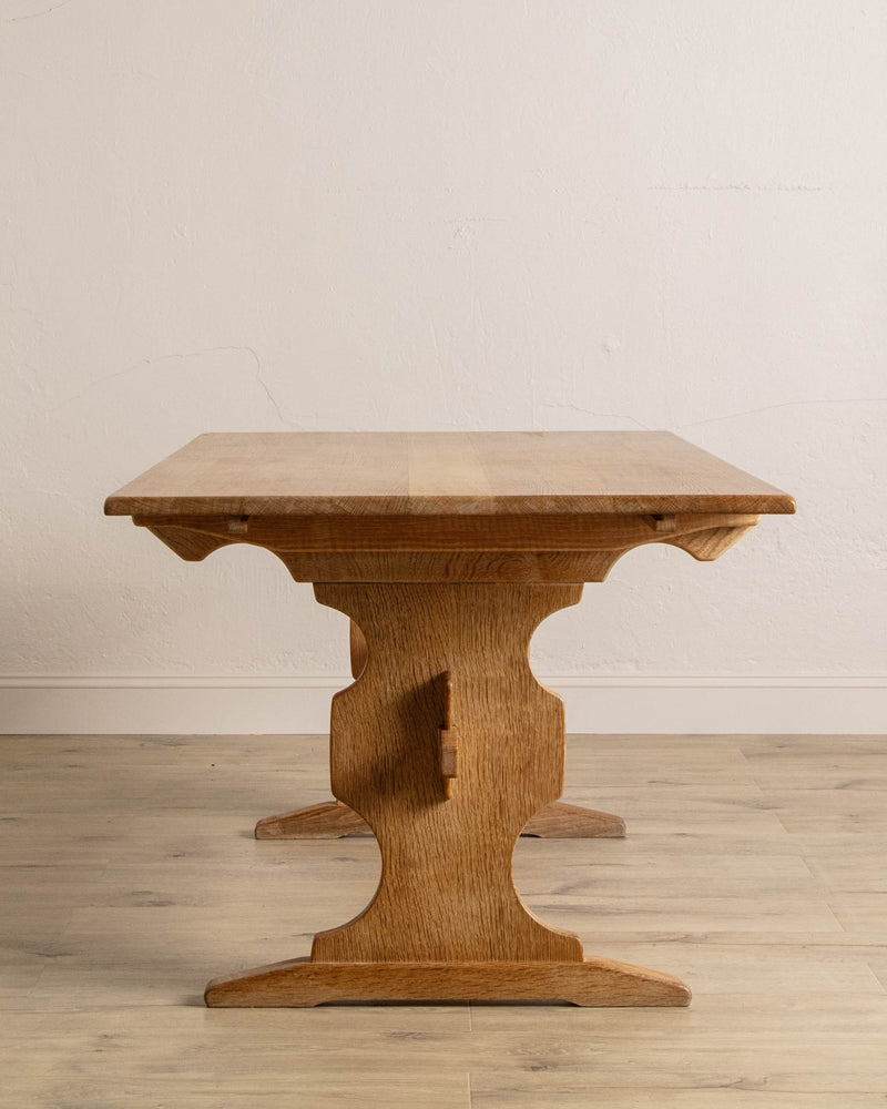 Danish Oak Trestle Dining Table, 1970's - Lone Fox