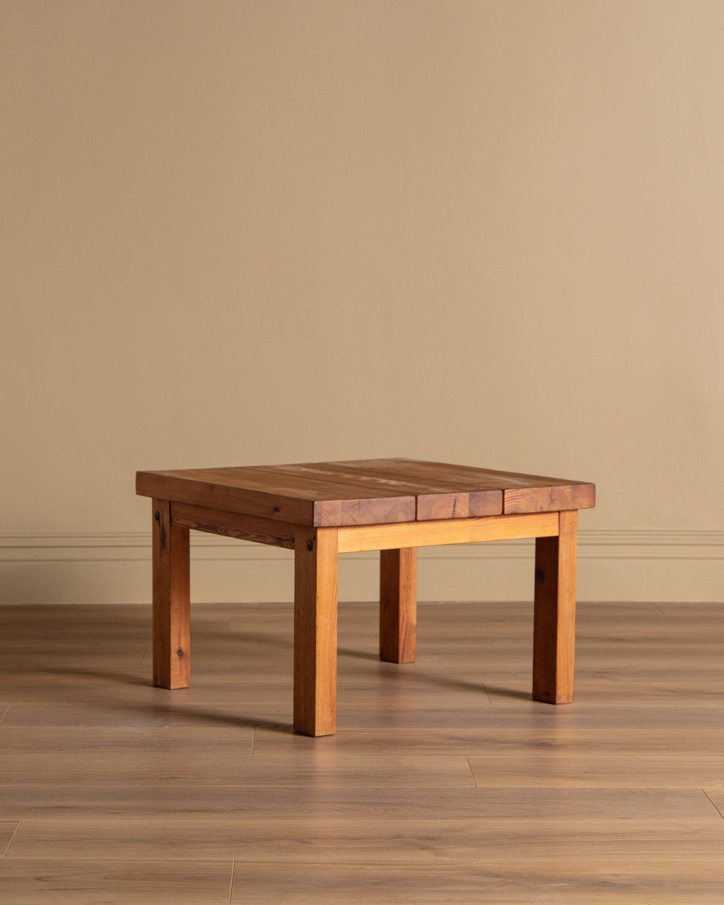 Danish Pine Square Coffee Table Manner of Jens Lyngsoe, 1970's
