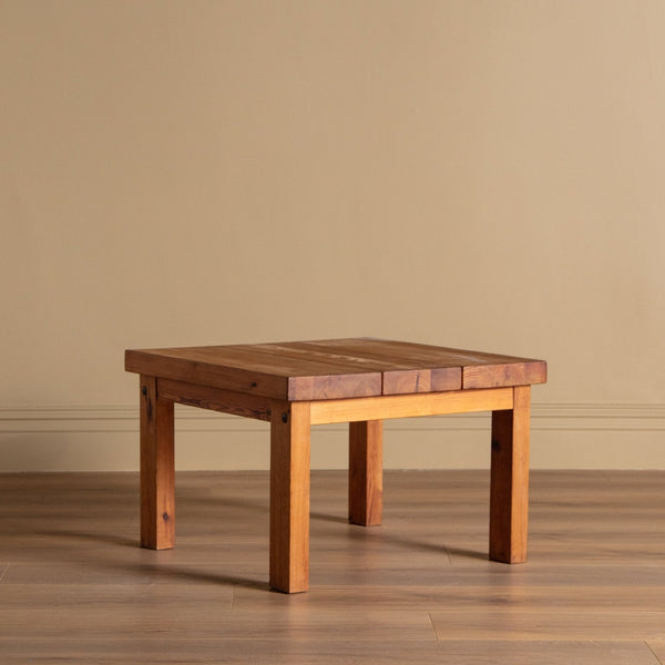 Danish Pine Square Coffee Table Manner of Jens Lyngsoe, 1970's