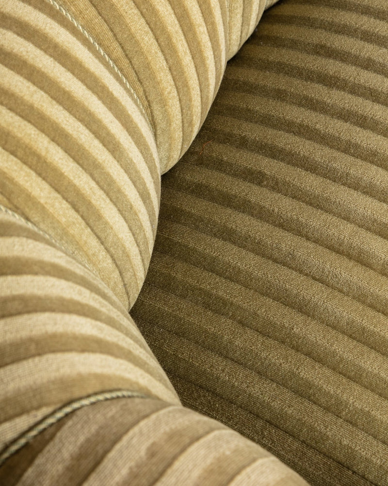 Danish Striped Mohair Banana Sofa, Denmark, 1950's - Lone Fox