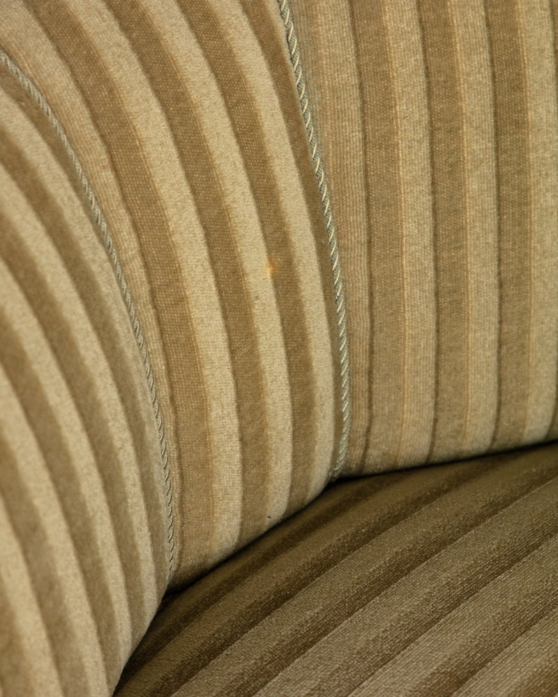 Danish Striped Mohair Banana Sofa, Denmark, 1950's - Lone Fox