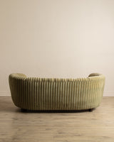 Danish Striped Mohair Banana Sofa, Denmark, 1950's - Lone Fox