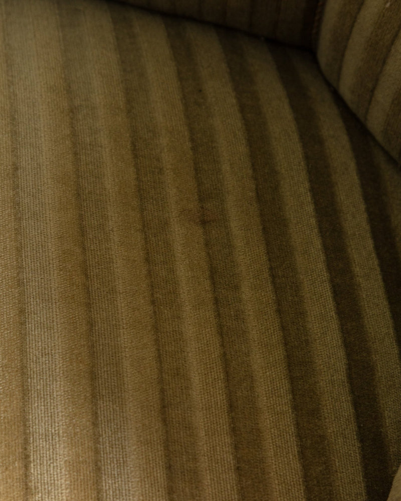 Danish Striped Mohair Banana Sofa, Denmark, 1950's - Lone Fox