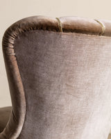 Danish Taupe Velvet Tufted Lounge Chair, 1960's - Lone Fox