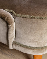 Danish Taupe Velvet Tufted Lounge Chair, 1960's - Lone Fox