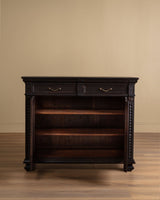 Dark Carved Oak Cabinet w/ Linen Fold Doors, France, 1890's - Lone Fox