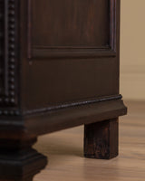 Dark Carved Oak Cabinet w/ Linen Fold Doors, France, 1890's - Lone Fox