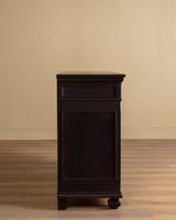 Dark Carved Oak Cabinet w/ Linen Fold Doors, France, 1890's - Lone Fox