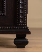 Dark Carved Oak Cabinet w/ Linen Fold Doors, France, 1890's - Lone Fox