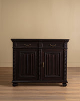 Dark Carved Oak Cabinet w/ Linen Fold Doors, France, 1890's - Lone Fox