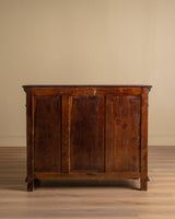 Dark Carved Oak Cabinet w/ Linen Fold Doors, France, 1890's - Lone Fox
