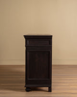 Dark Carved Oak Cabinet w/ Linen Fold Doors, France, 1890's - Lone Fox
