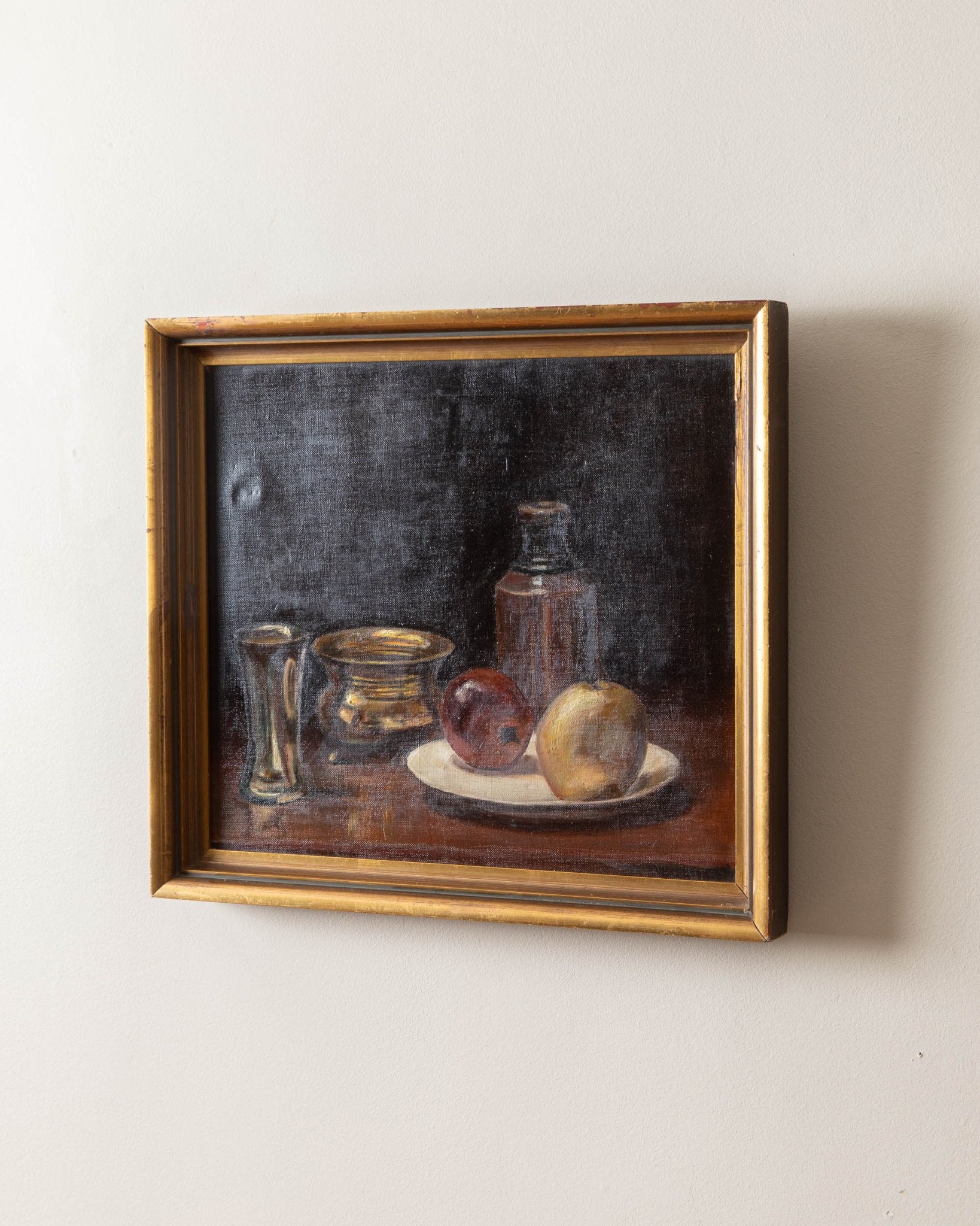 Dark Dutch Still Life Oil Painting, Netherlands, 1950's - Lone Fox