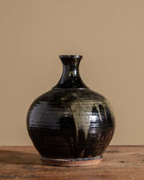 Dark Glazed Green & Copper Studio Pottery Jug, 1980's - Lone Fox