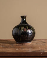 Dark Glazed Green & Copper Studio Pottery Jug, 1980's - Lone Fox