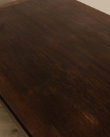 Dark Oak Expandable Dining Table, Manner of Charles Dudouyt, France, 1940's - Lone Fox