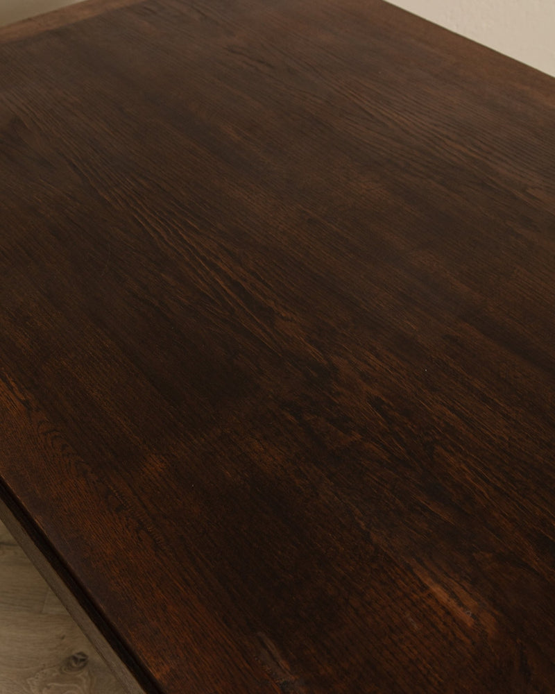 Dark Oak Expandable Dining Table, Manner of Charles Dudouyt, France, 1940's - Lone Fox