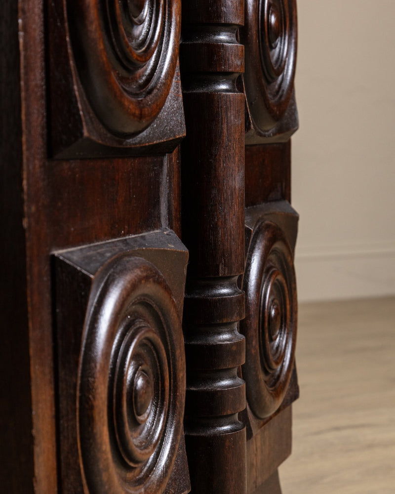 Dark Oak Expandable Dining Table, Manner of Charles Dudouyt, France, 1940's - Lone Fox