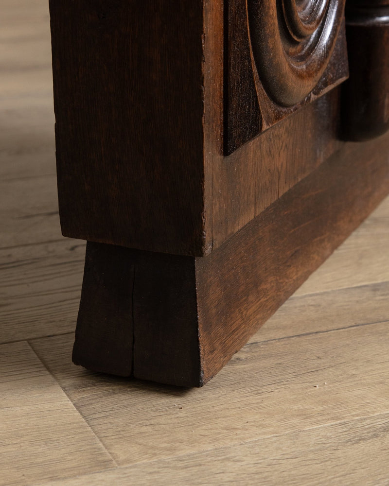 Dark Oak Expandable Dining Table, Manner of Charles Dudouyt, France, 1940's - Lone Fox