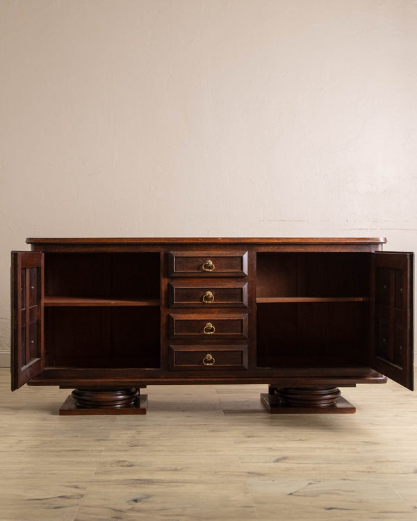 Dark Oak Sideboard, Manner of Charles Dudouyt, France, 1940's - Lone Fox