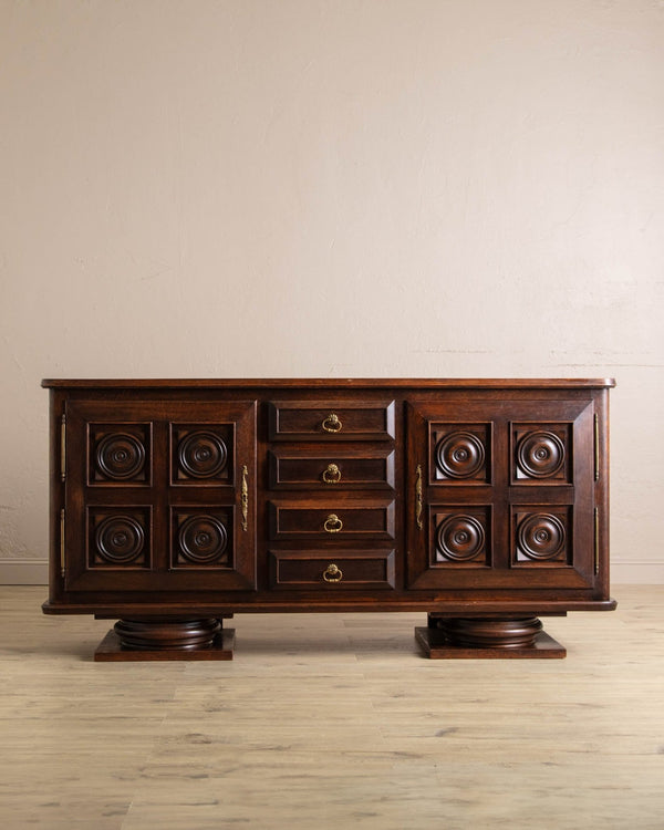 Dark Oak Sideboard, Manner of Charles Dudouyt, France, 1940's - Lone Fox