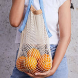 French market bag: French blue/wheat