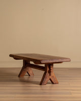 De Puydt Brutalist Oak Coffee Table, Belgium, 1970s - Lone Fox