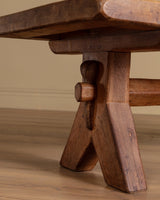 De Puydt Brutalist Oak Coffee Table, Belgium, 1970s - Lone Fox