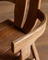 De Puydt Brutalist Oak Dining Chairs, Belgium, 1970s (Set of 6) - Lone Fox
