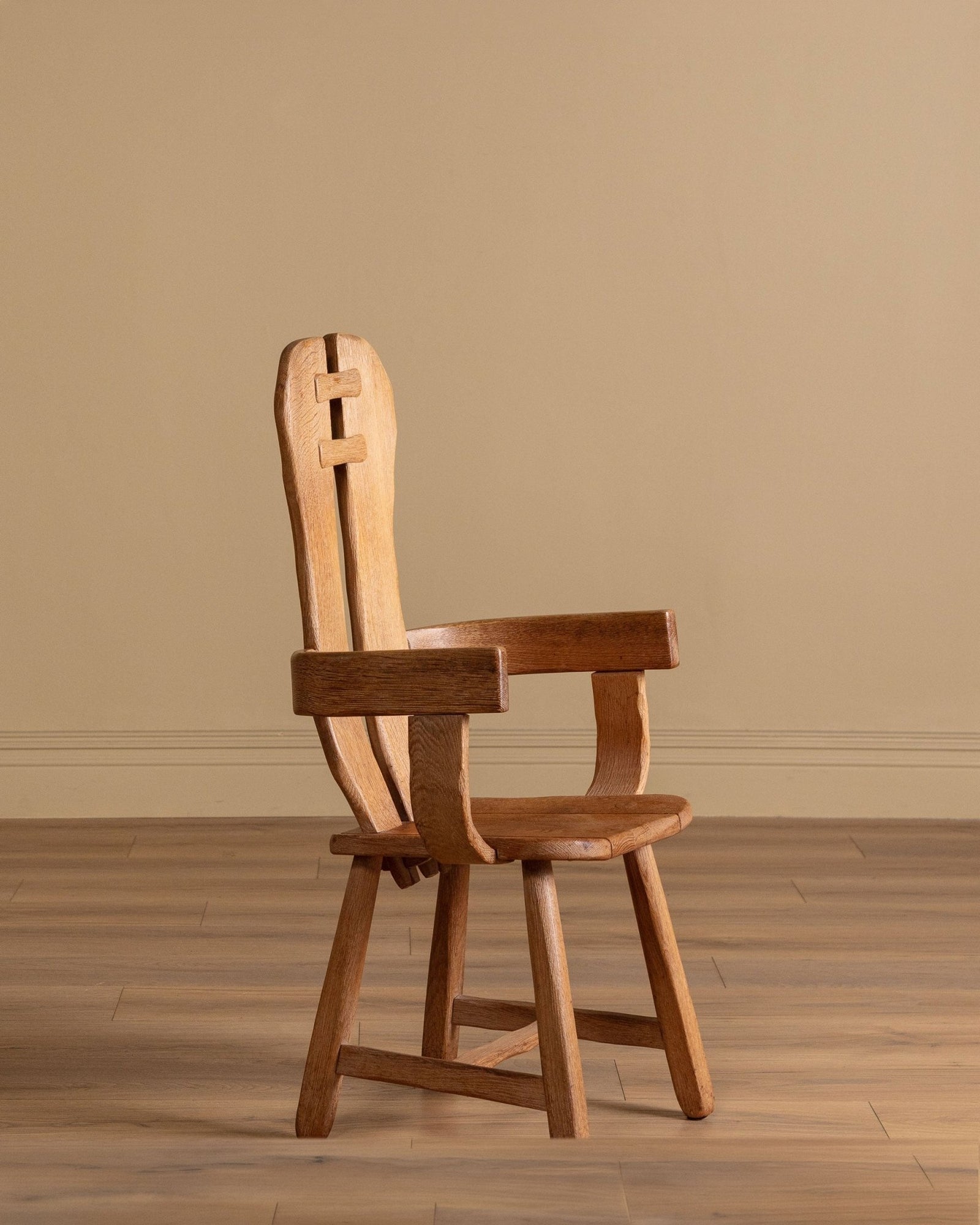 De Puydt チェア De Puydt Brutalist Oak Dining Chairs, Belgium, 1970s (6 Available