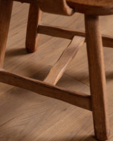 De Puydt Brutalist Oak Dining Chairs, Belgium, 1970s (Set of 6) - Lone Fox