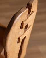 De Puydt Brutalist Oak Dining Chairs, Belgium, 1970s (Set of 6) - Lone Fox