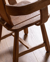 De Puydt Brutalist Oak Dining Chairs, Belgium, 1970s (Set of 6) - Lone Fox
