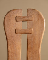 De Puydt Brutalist Oak Dining Chairs, Belgium, 1970s (Set of 6) - Lone Fox