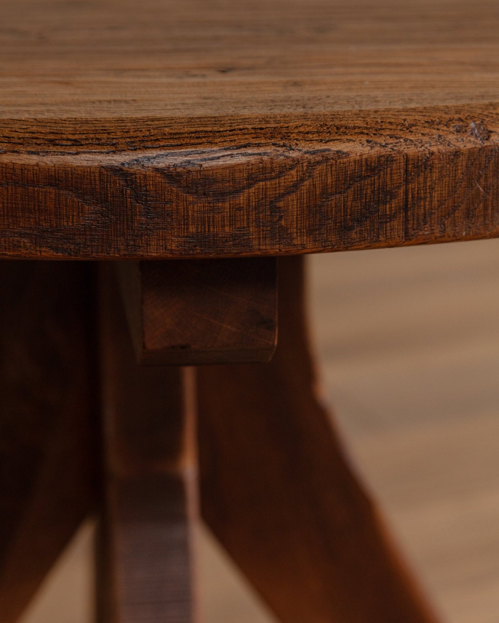De Puydt Brutalist Oak Dining Table, Belgium, 1970s – Lone Fox