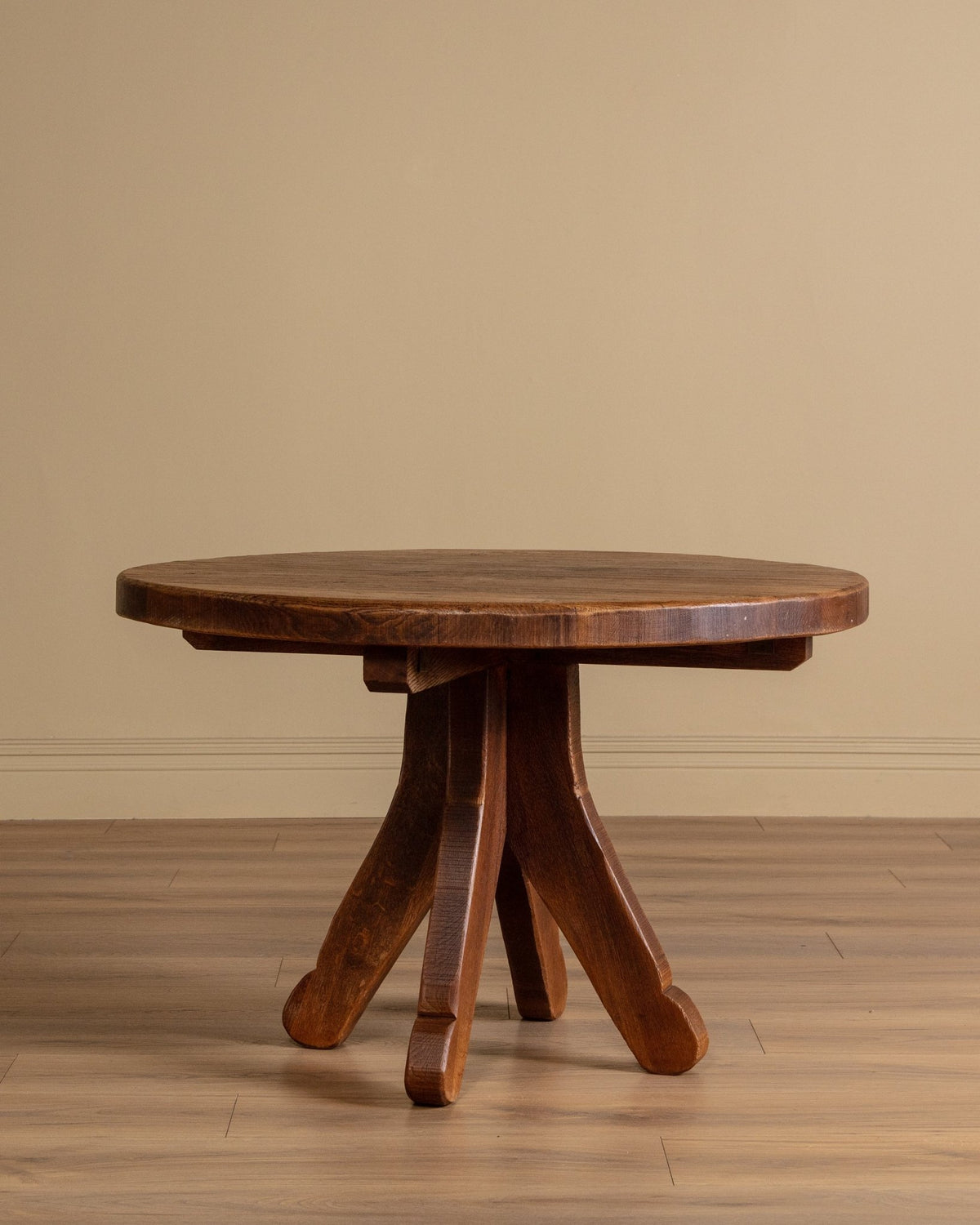 De Puydt Brutalist Oak Dining Table, Belgium, 1970s – Lone Fox