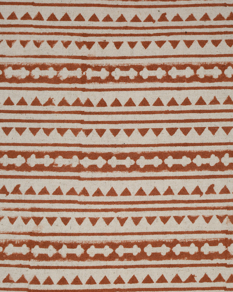 Terracotta Hand Block Printed Pillow Cover