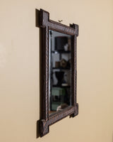 Diagonal Striped Tramp Art Mirror, Late 19th Century - Lone Fox