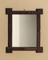 Diagonal Striped Tramp Art Mirror, Late 19th Century - Lone Fox
