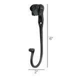 Dog Wall Hook, Forged Iron - Lone Fox